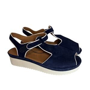 L'Amour Des Pieds Amadour Women's Size 9.5M Shoes Blue Platform Peep Toe Sandals